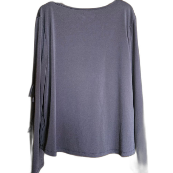 Simply Styled Purple Hue Tie Sleeve Blouse Relaxed Fit Long Sleeve Top M - Picture 2 of 7